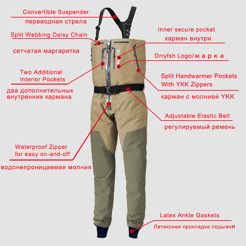 Zippered Waterproof Wader With - đánh giá và giá Fishing Waders